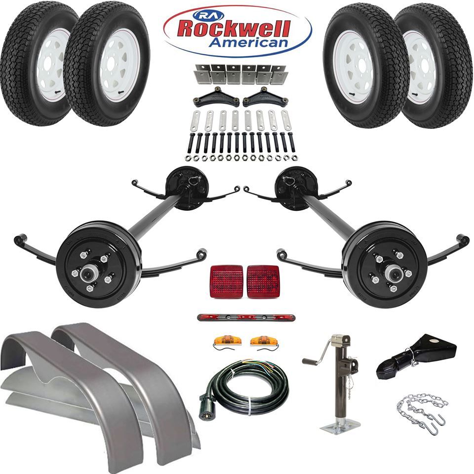 Trailer axles in stock- trailer spring axles, trailer torsion axles, we can install - We carry all trailer parts, trailer hubs, trailer tires