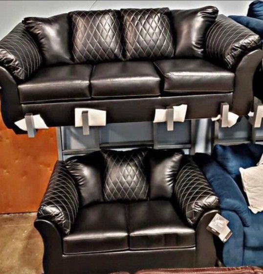 Brand New Black Leather Sofa Loveseat, Leather Sofas San Antonio Tx