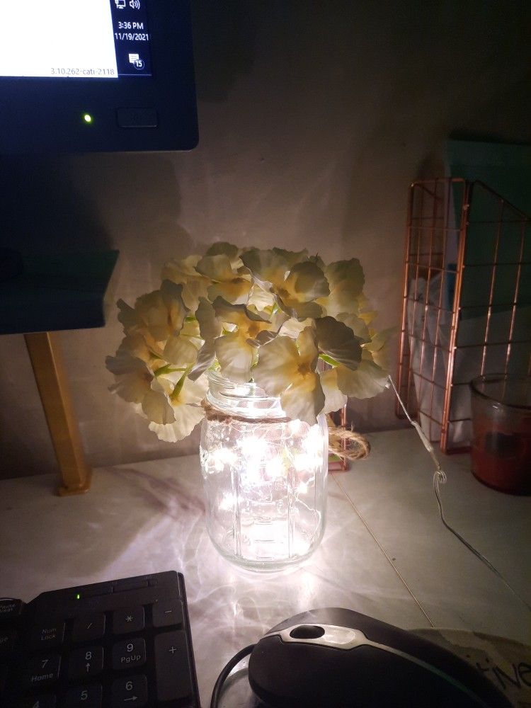 Led Jars With Beautiful Flowers For Sale See Details