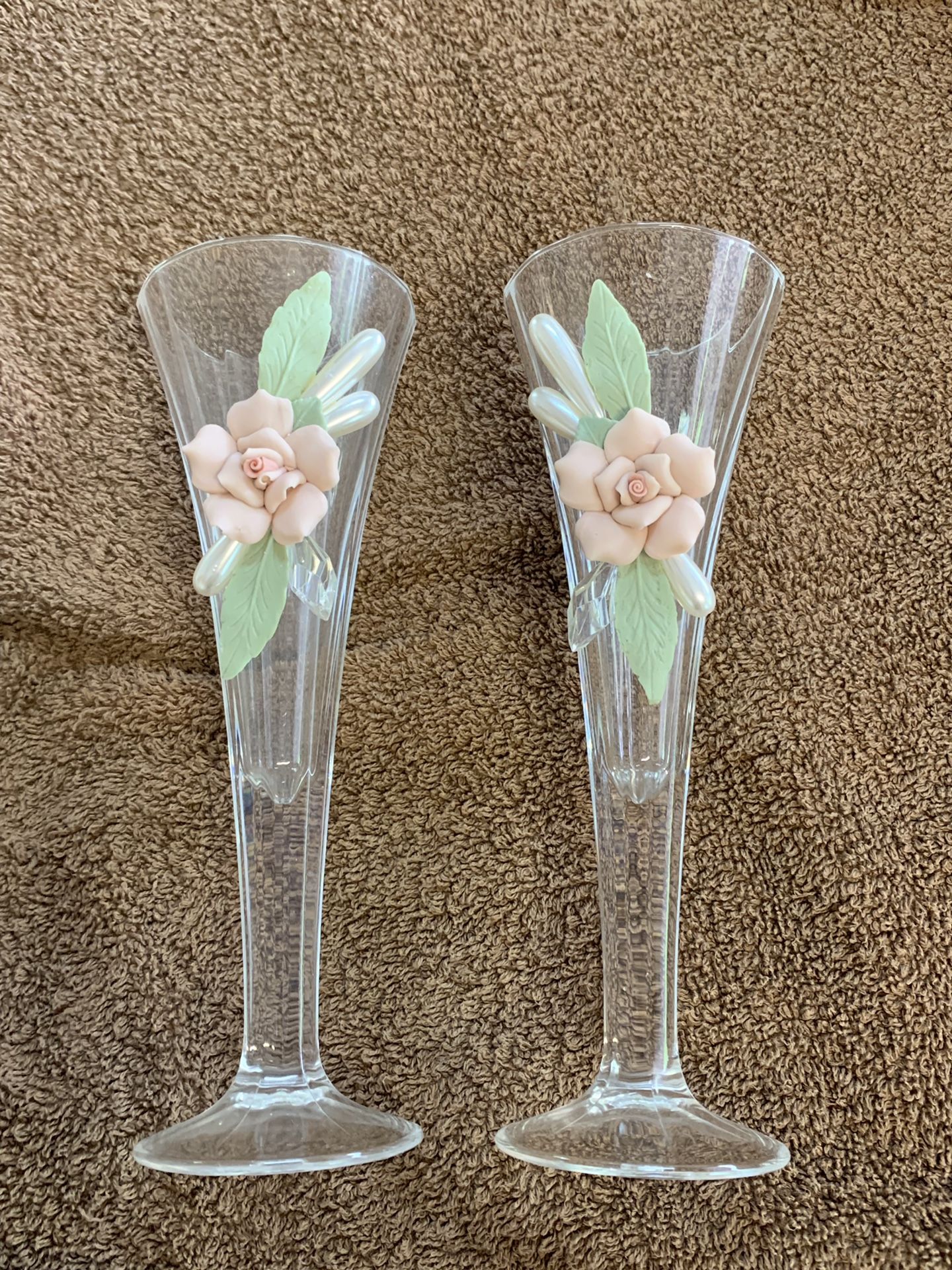 Crystal champagne flutes