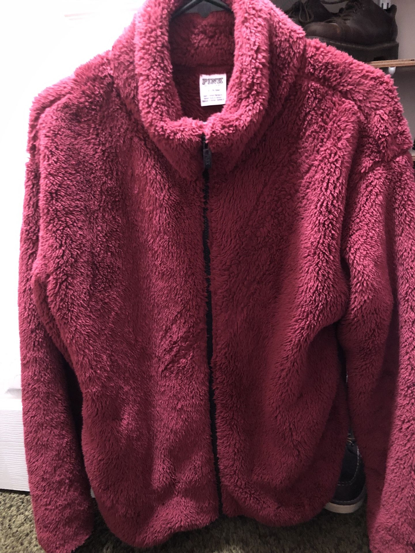 Victoria Secret Pink Teddy Sherpa Zip Up Jacket