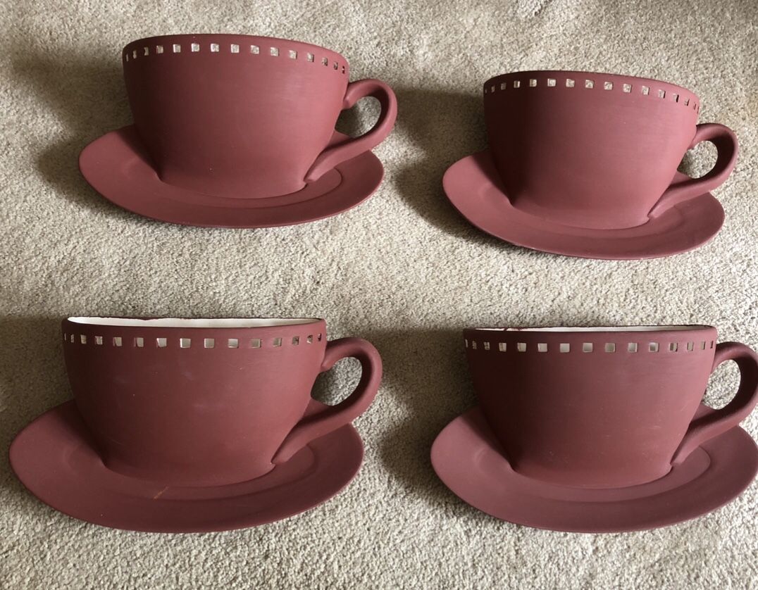 Ceramic Coffee Cup Wall Sconces (Set of 4)