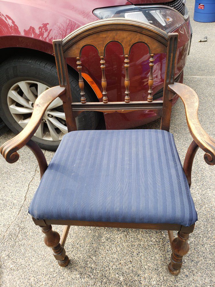 Antique All Wood 1930s Arm Chair