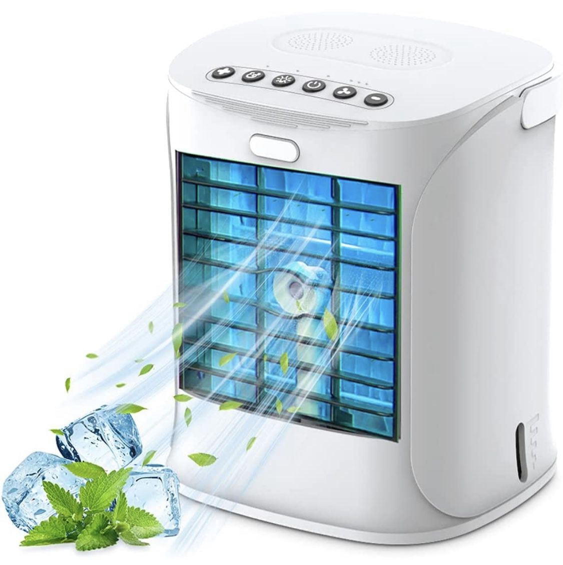 Portable Air Conditioner, Nanssigy Personal Oscillating Mini Air Cooler, Desk Fan Evaporative Cool Mist Humidifiers Air Circulator, Perfect for Bedroo