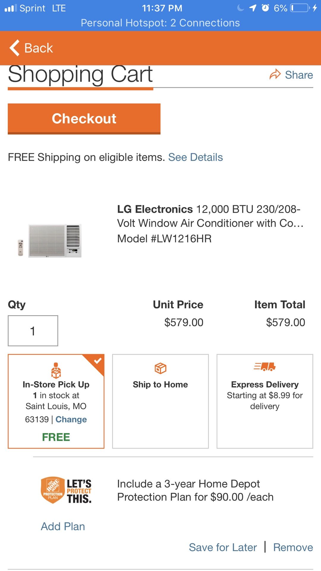 LG window air conditioner plus heating unit