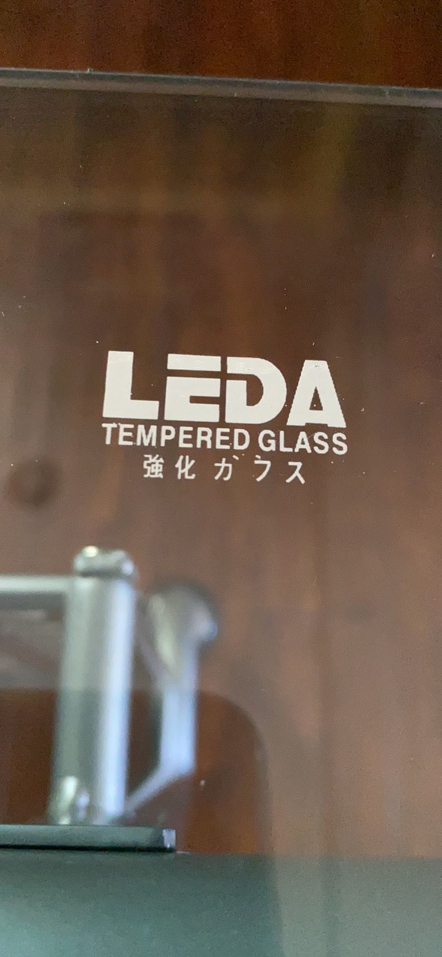 L SHAPED GLASS TWO PIECE DESK