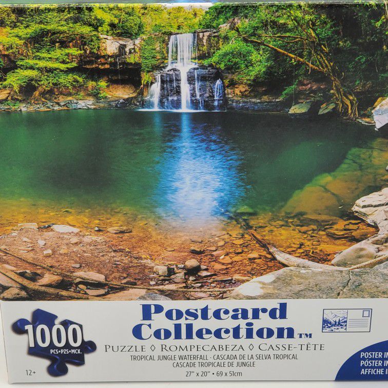 New Tropical Waterfall Jigsaw Puzzle 1000 Piece With Bonus Poster