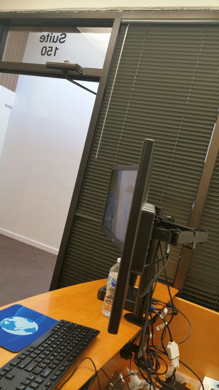 Dual-armed HP 24" LED monitors with cables: VGA, or DVI or HDMI or DP cables with power cords