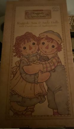 Raggedy Ann & Andy (authentic with certificate)  Brand New - Great Gift Thumbnail