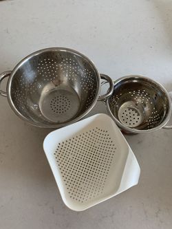 3 Bundle Assorted Strainers Stainless Steel Thumbnail