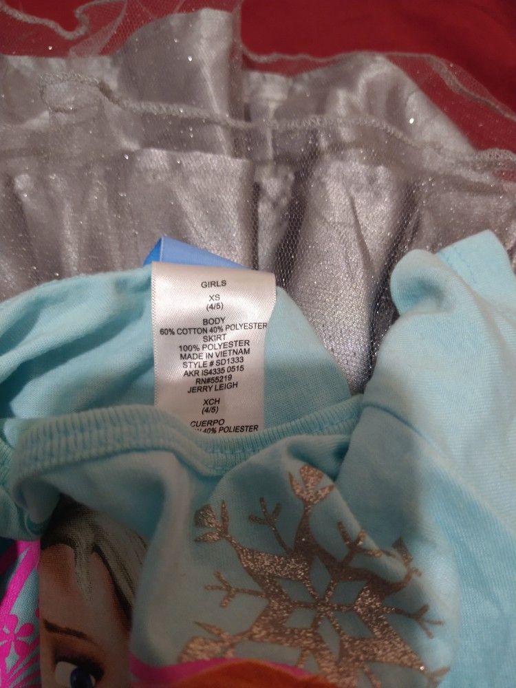 Girls Dress Disney Elsa Gray Puffy 4-5t