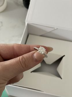 Brilliant Earth Engagement Ring (moissanite) + Real Diamond Band  Thumbnail