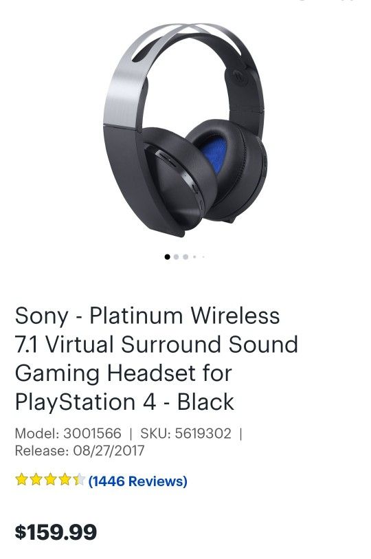 Sony - Platinum Wireless 7.1 Virtual Surround Sound Gaming Headset for PS4 & PS5