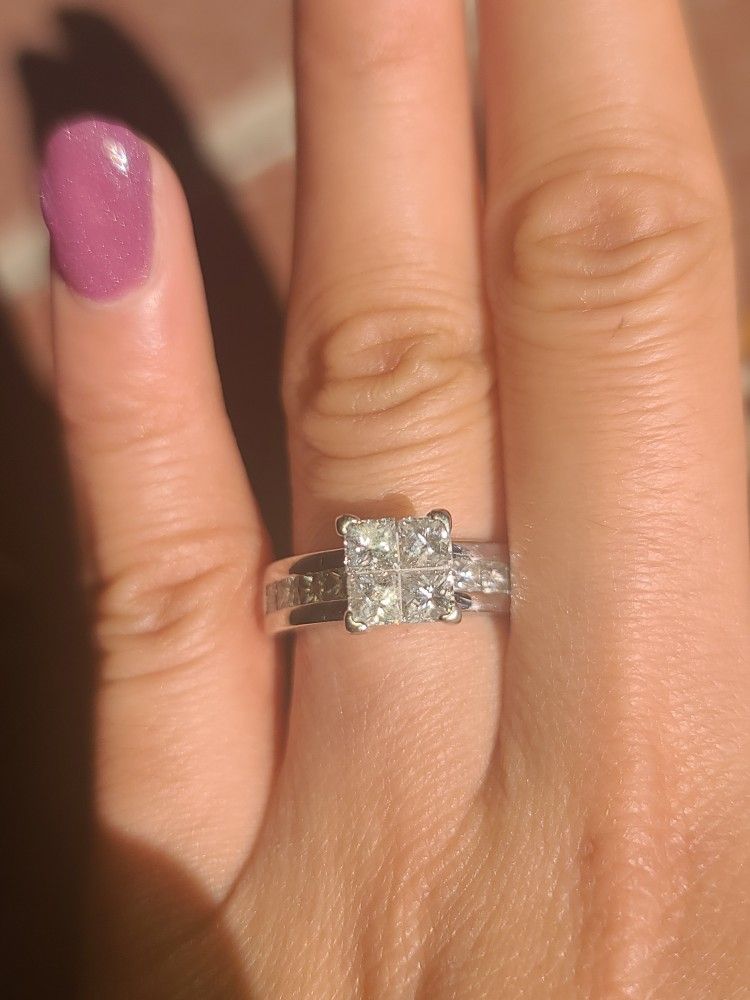 1.5 carat diamond engagement ring with 14k white gold