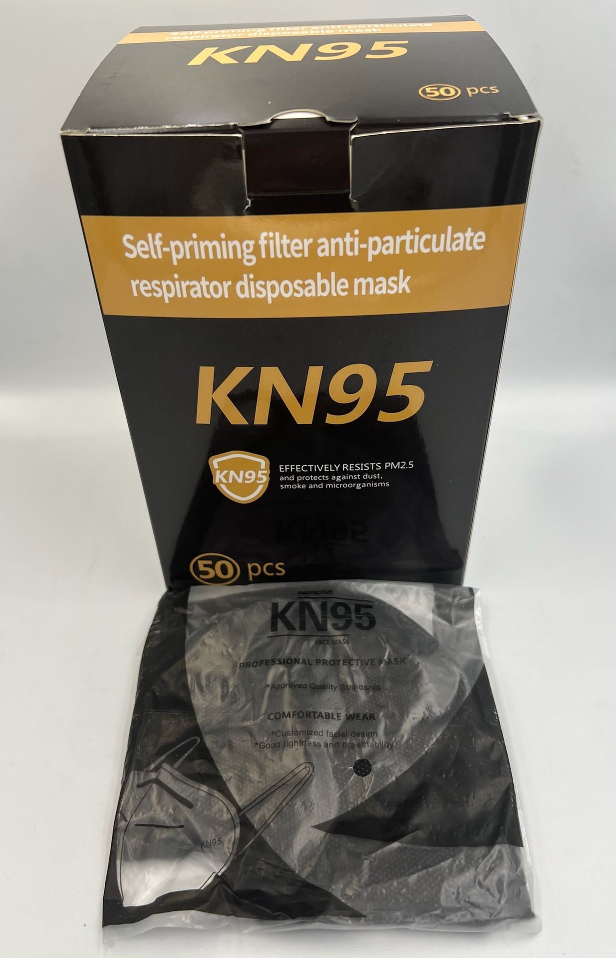 Adult 5-Layer Disposable Face Masks 😷 - Black - $30/Per Box 50 Count - Individually Wrapped