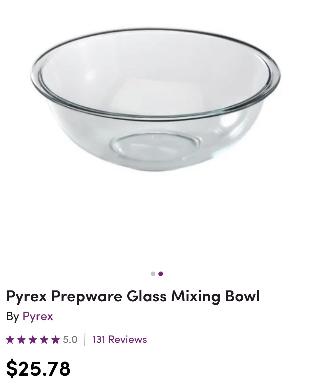 $14 each + sales tax- THREE Pyrex prepware mixing bowls. MSRP $36 each.