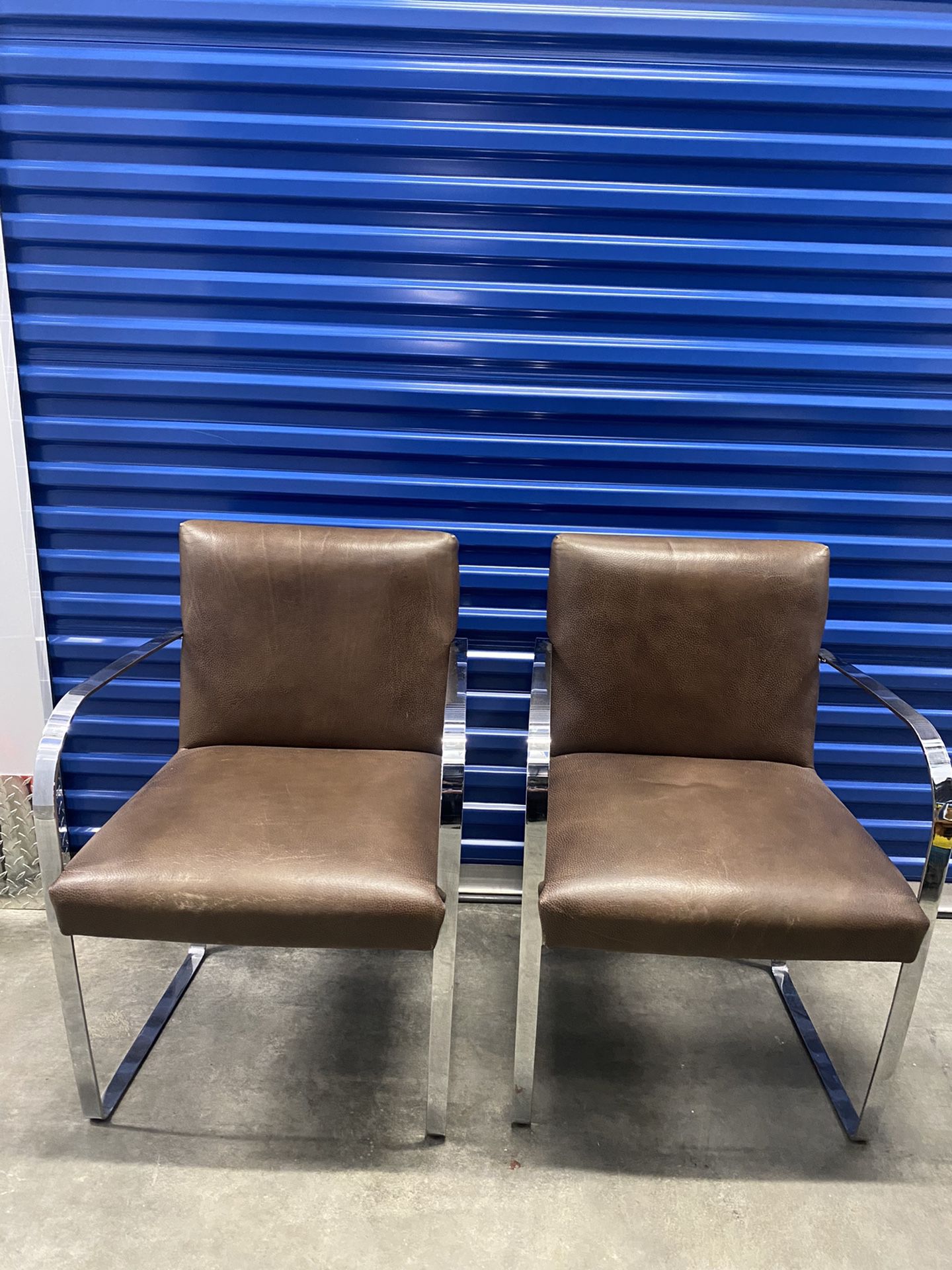 Brown Vinyl+chrome Chairs