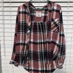 Pink Long Sleeve Flannel  Thumbnail