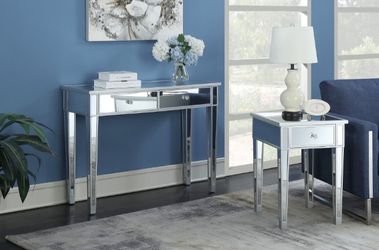 Mirrored Top Desk Vanity with Drawers Thumbnail