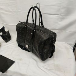 Mxm Black Leather Monogram Duffle Bag 158 3177 Thumbnail