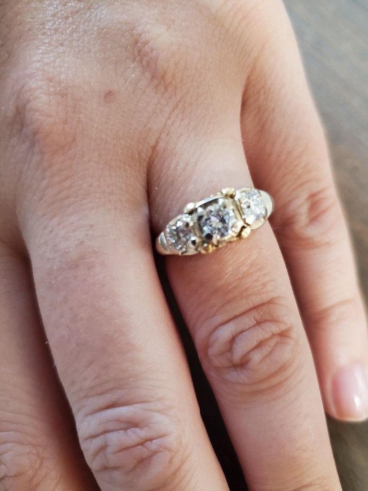 Vintage Two-toned Diamond Wedding Ring
