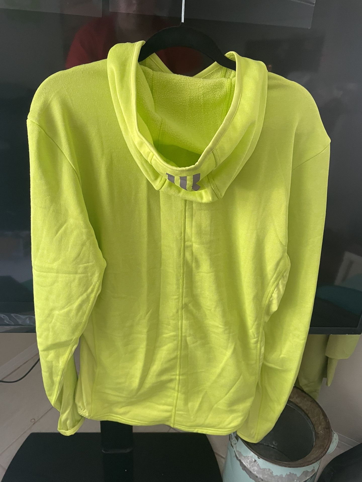 Adidas Neon Yellow/Green Light Weight Sweatshirt Hoodie NWOT