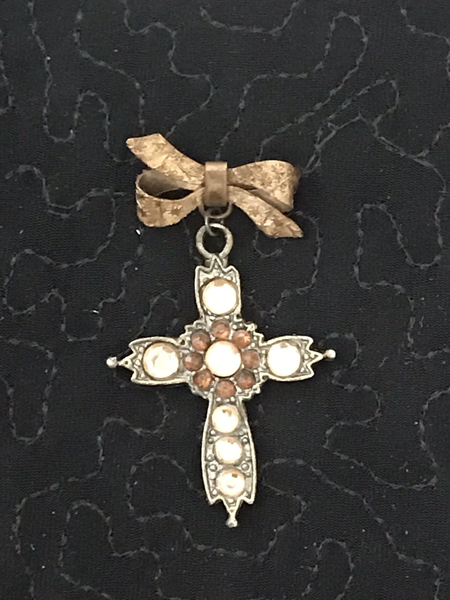 Mourning Cross Brooch Lapel Pin