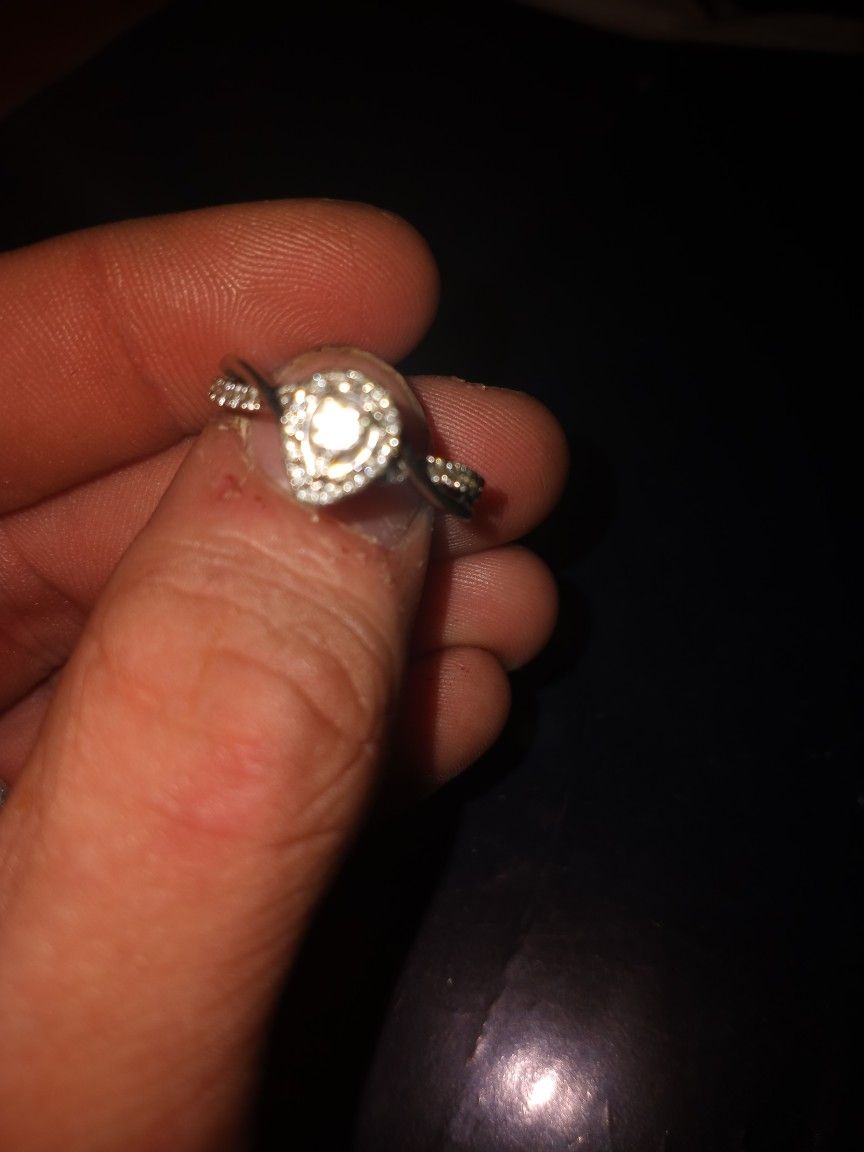 3/8 14k White Gold Pear Diamond Engagement Ring