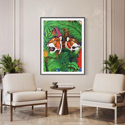 Acrylic Painting, Tigers, Original Painting, Acrylic Art, Artist,  Large Painting  Thumbnail