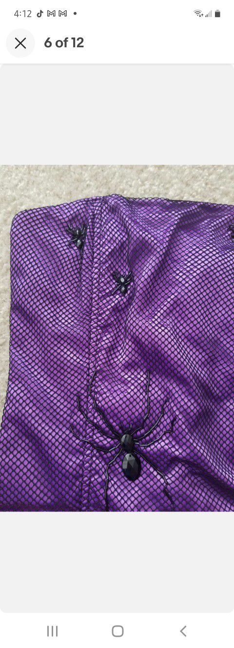 Halloween Costume Women Sexy Spider Witch Purple Black Tutu Corset 2 piece S/M 