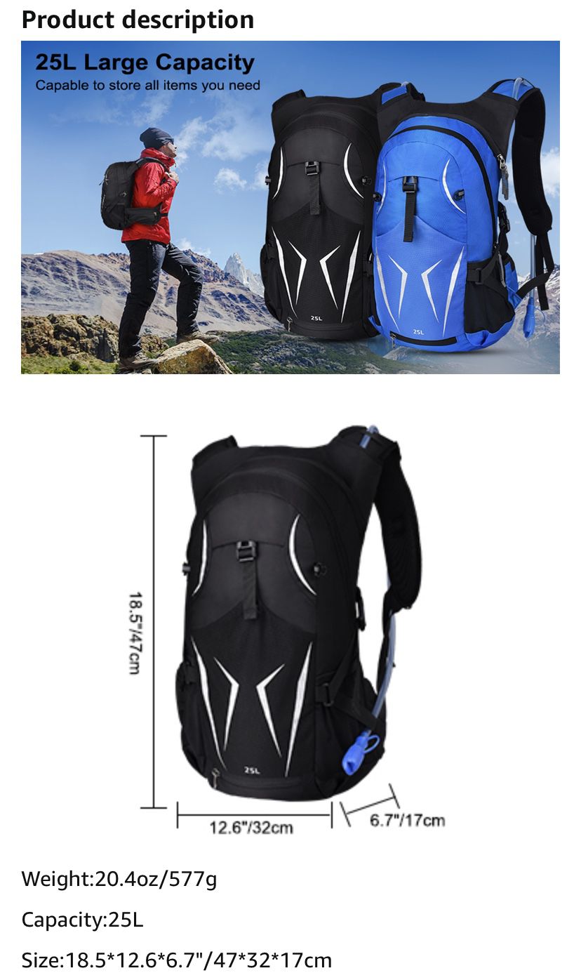 Hydration Pack Backpack Water Backpack & 2L Hydration Water Bladder for Cycling Hiking Running