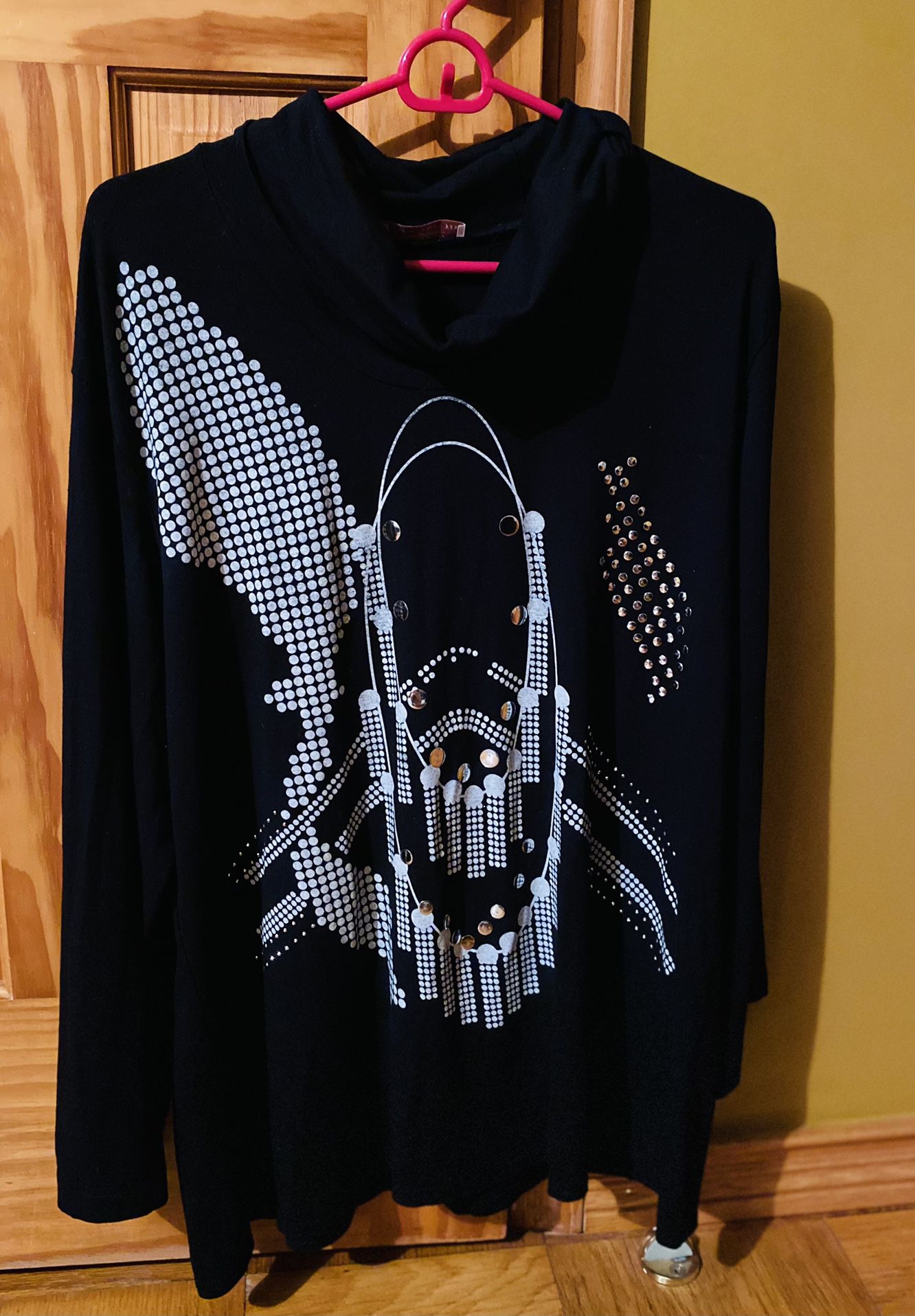Black With Silver blouse , Size L-XL. Might Help To Deliver Locally 