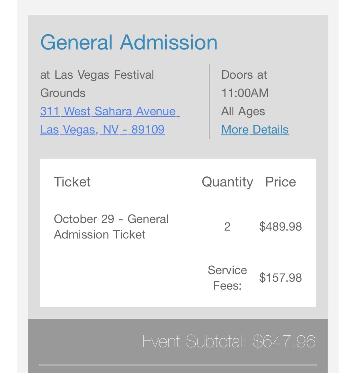 When We Were Young GA 2 Tickets