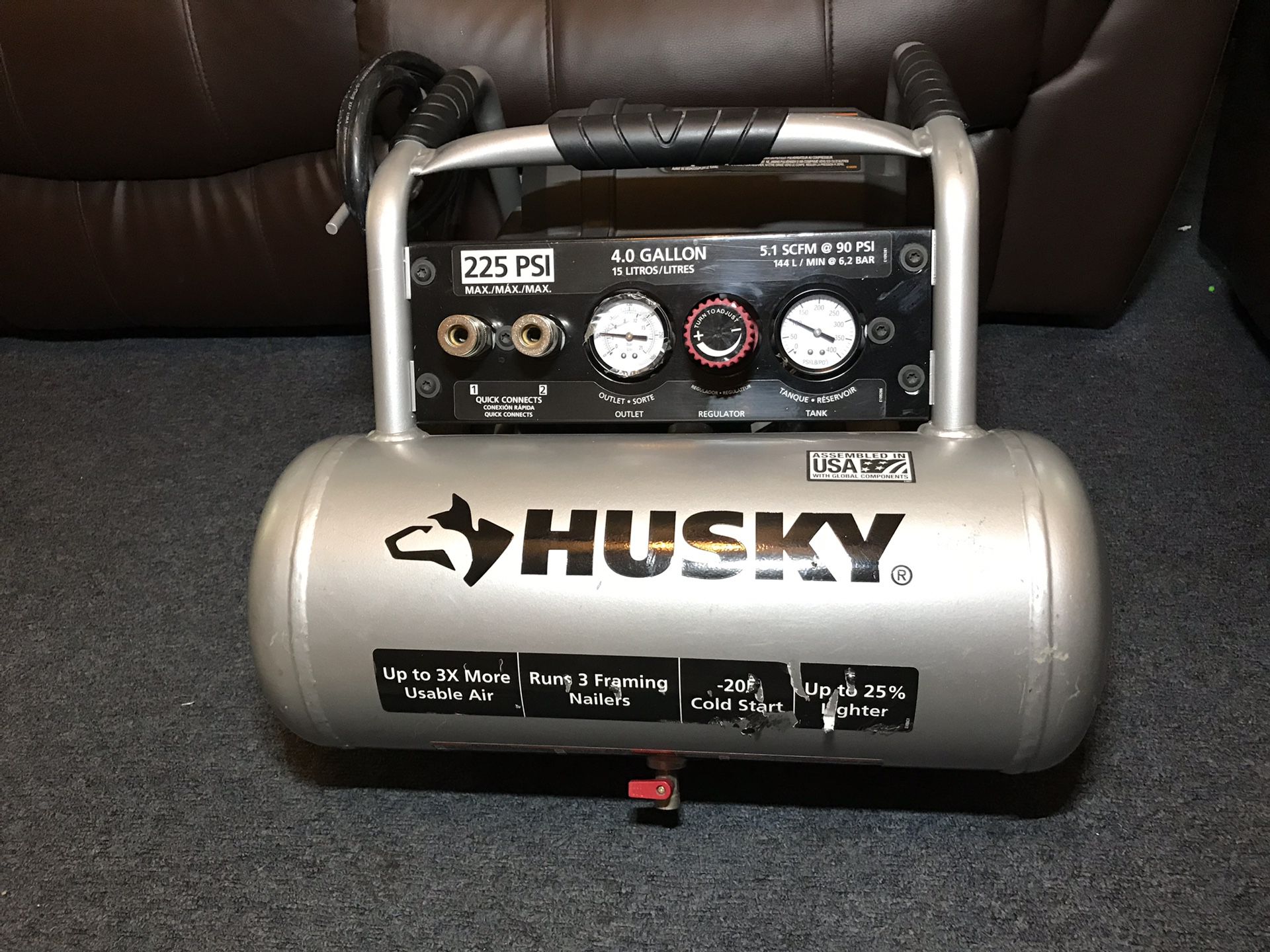 husky air compressor 4 gallon 125 psi