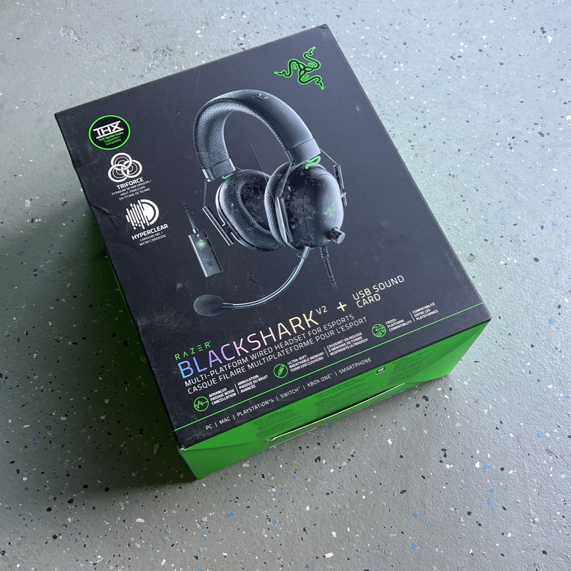 Razer Black shark V2 Headset With Usb Sound Card