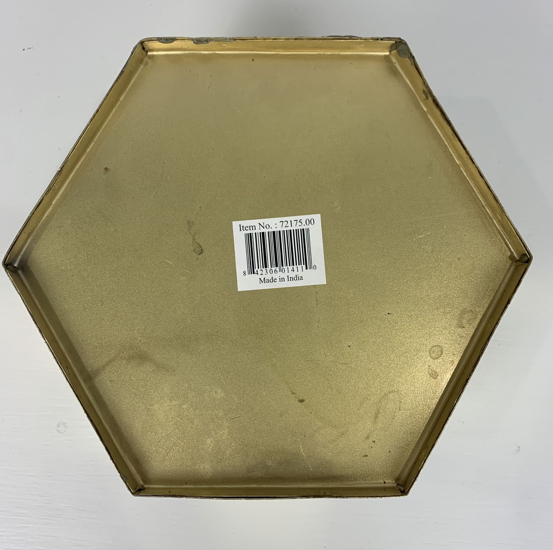 7 Gold Metal Hexagon Flower Pots
