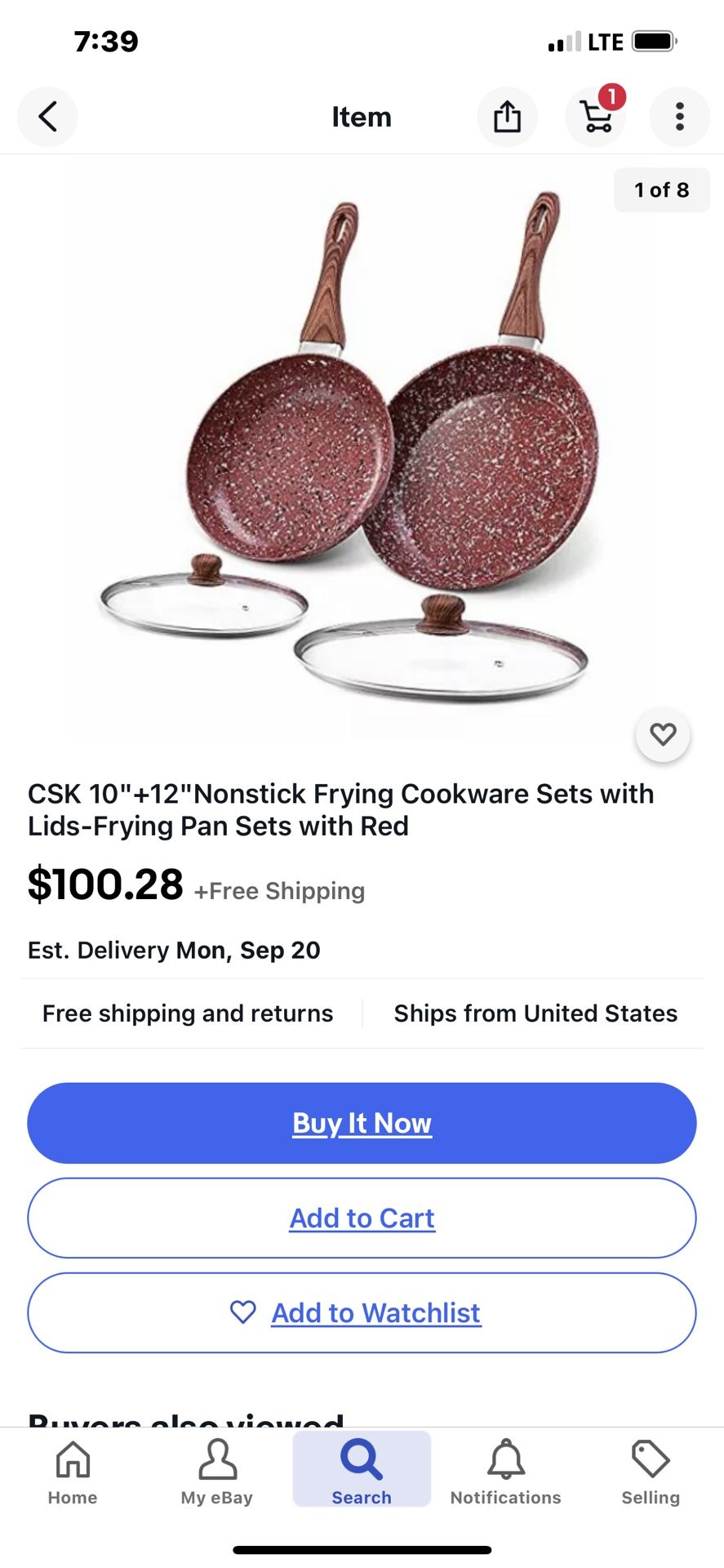 CSK 10 & 12 In Cookware With Matching Lids Red