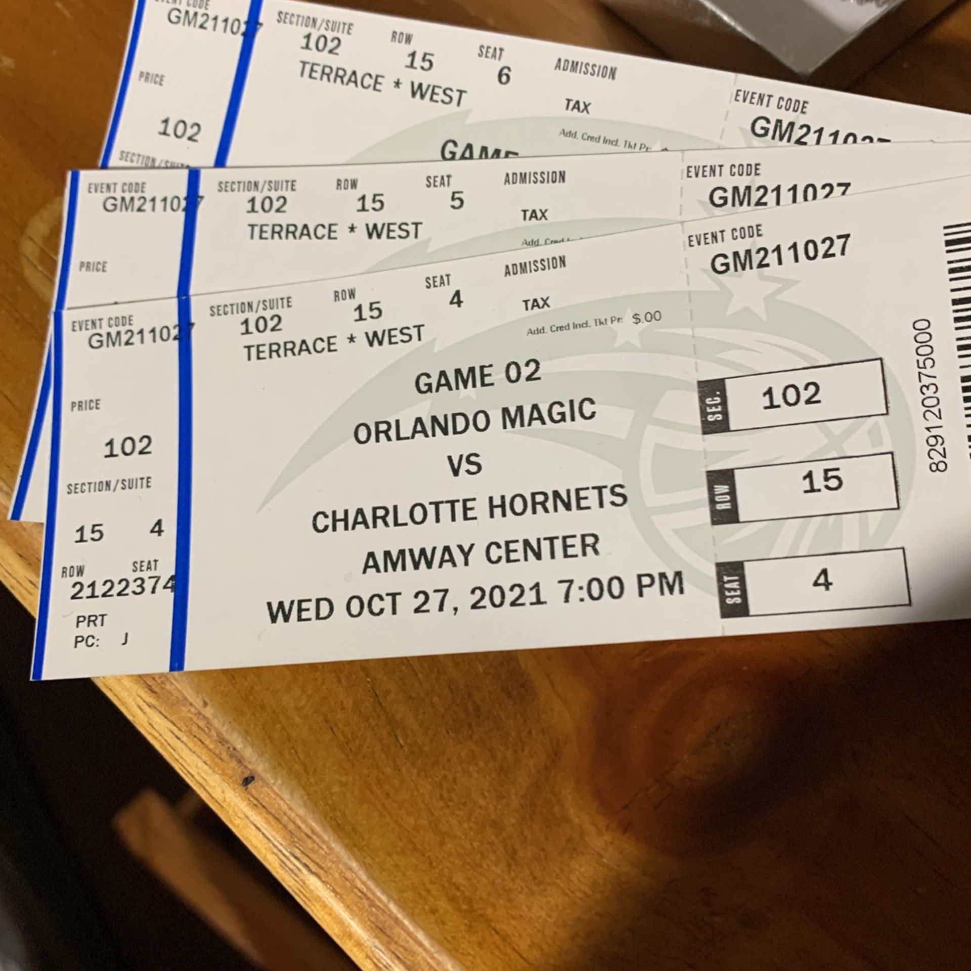 3 Orlando Vs Hornets Tickets 