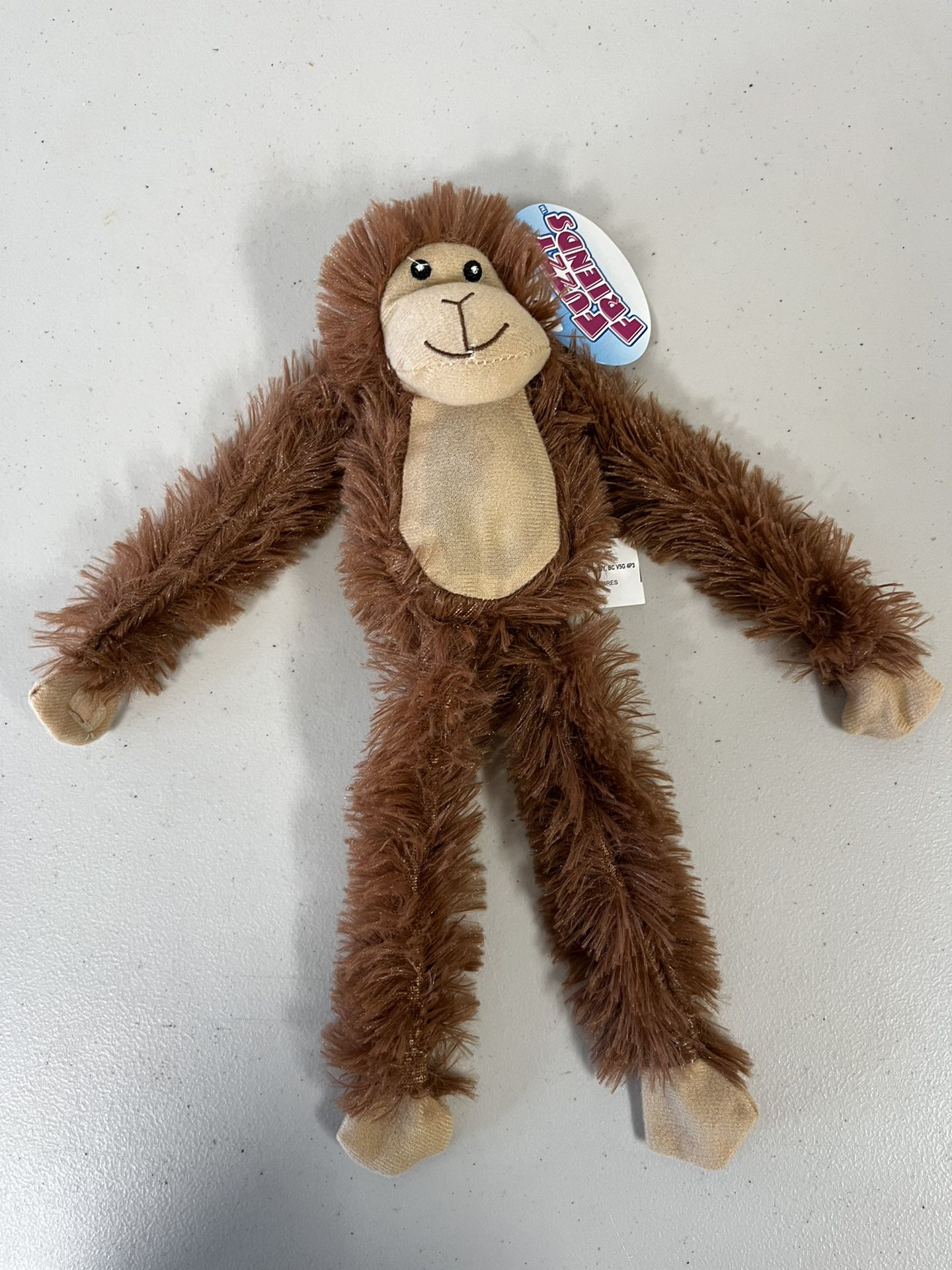 Fuzzy Friends Plush Monkey Toy With Velcro Hands 