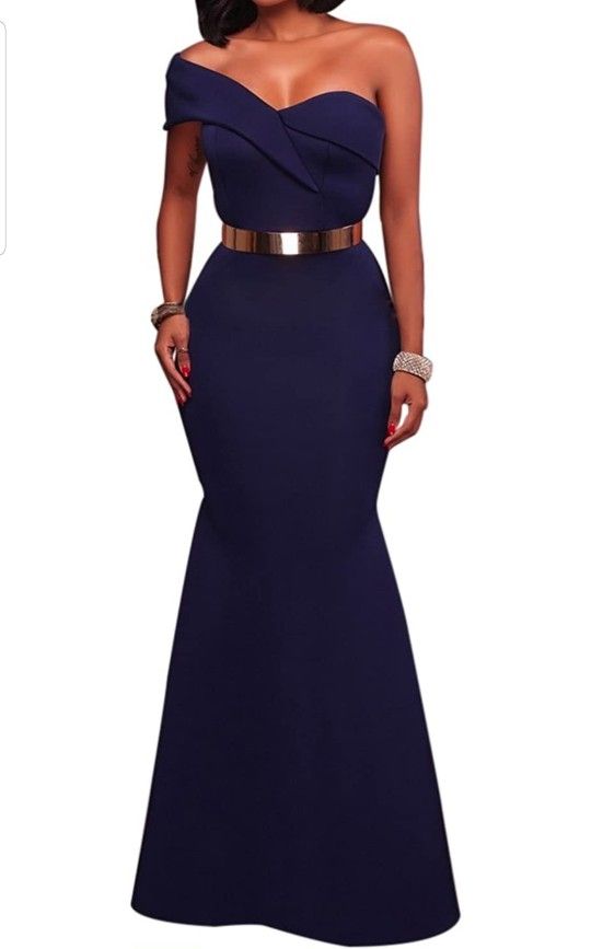 Women's Sexy Off The Shoulder Oversized Bow Applique Evening Gown Party Maxi Dress