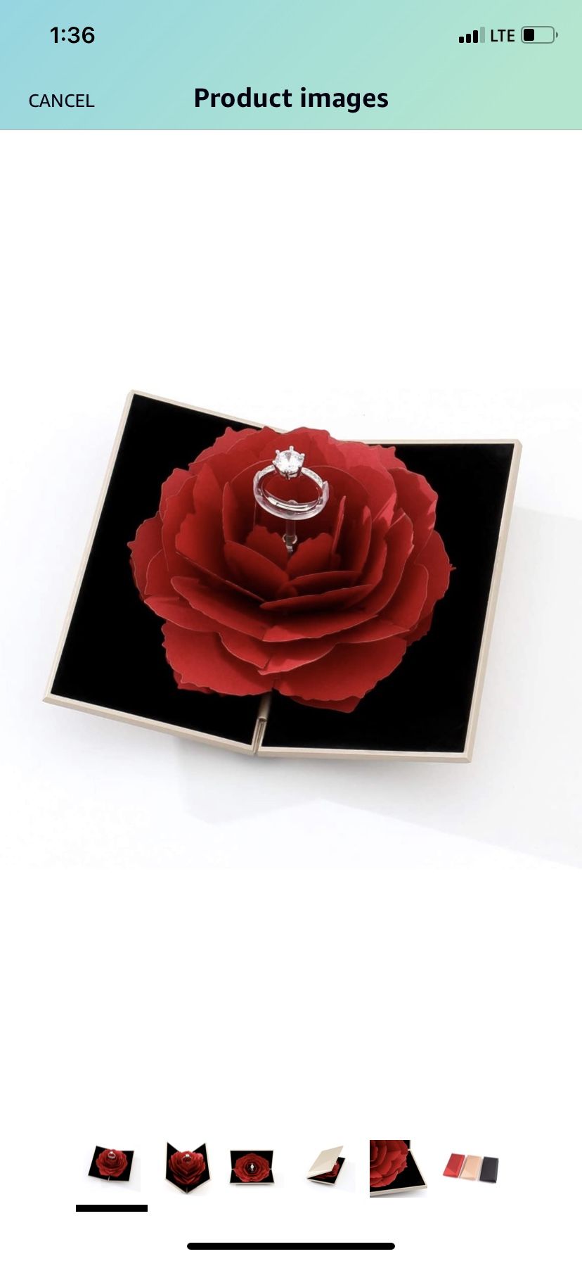 Rose Proposal Ring Box (ring NOT Included)