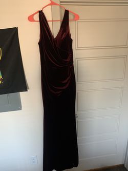 Bridesmaid Dress, Velvet Burgandy, Size 8 Thumbnail