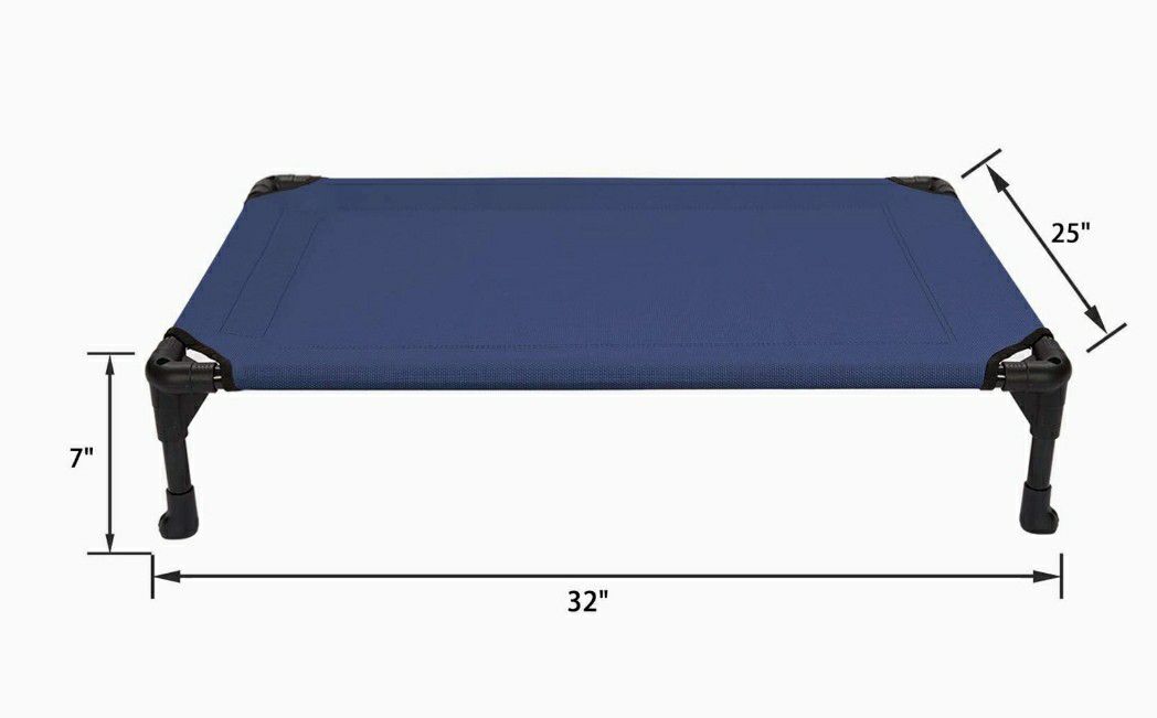 Veehoo Cooling Elevated Dog Bed, Portable Raised Pet Cot with Washable & Breathable Mesh, No-Slip Rubber Feet for Indoor & Outdoor Use, Medium, Blue

