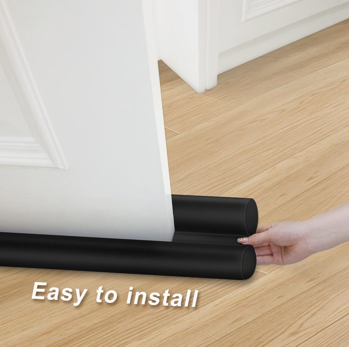 MAXTID Door Draft Stopper 34 Inch Fits Door Gaps up to 1.8 Inch. Black Cover