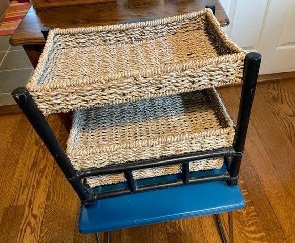Cute Wood And Basket Shelf Thingy