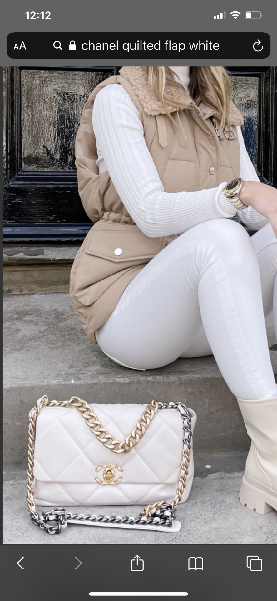 Chanel Classic Quilted Flap White Cross Body Bag
