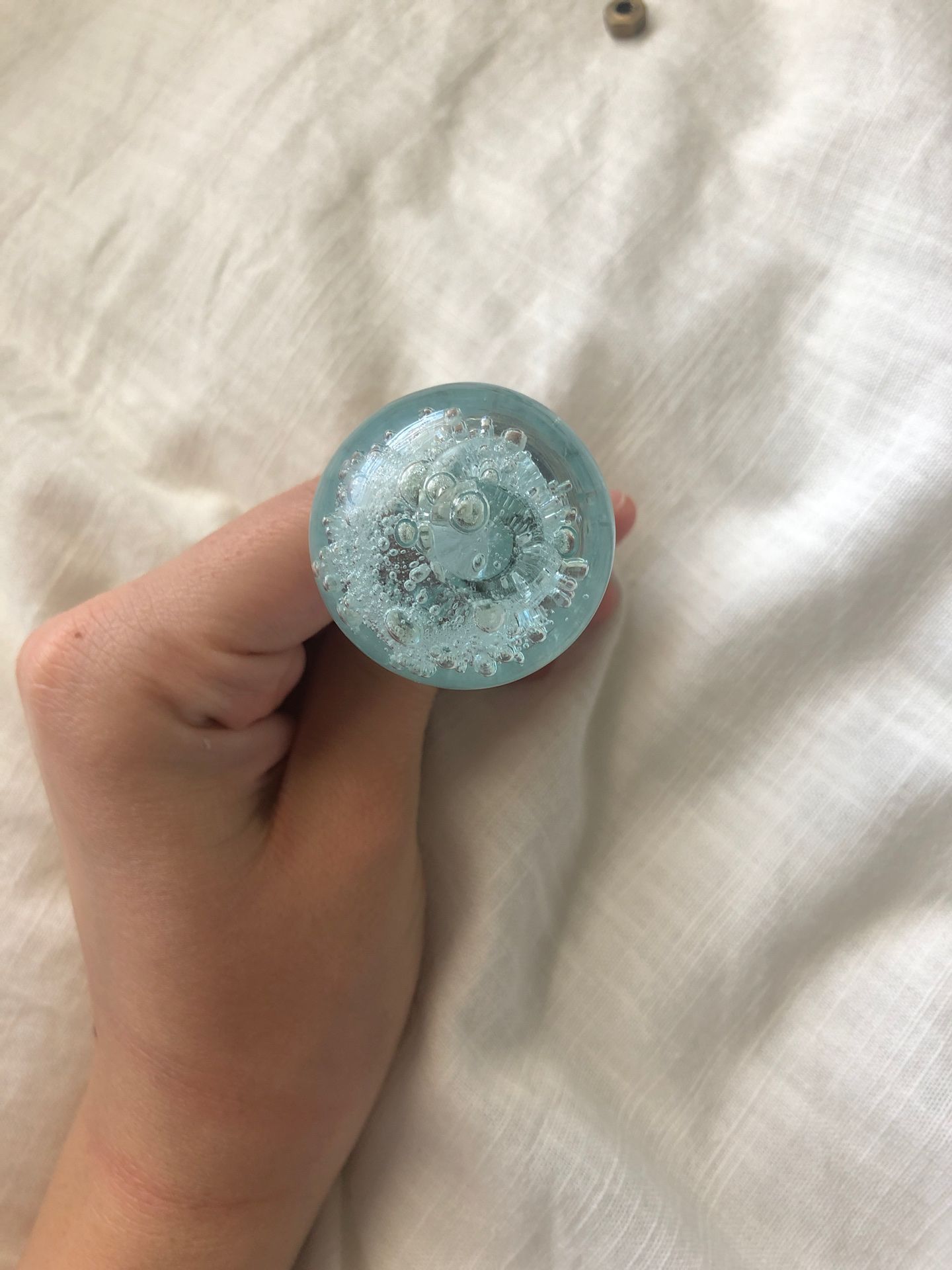 Blue bubble dresser knob