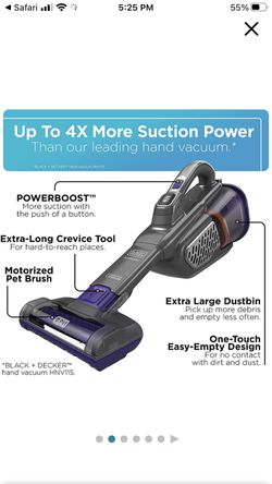 BLACK+DECKER Dustbuster Handheld Vacuum for Pets, Cordless, AdvancedClean+, Gray (HHVK515JP07) Thumbnail