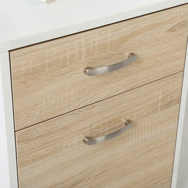 Multi-Shelf Dorm and Home Office Computer Desk - Oak/White