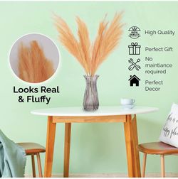 SamDecor 4PCS Faux Pampas Grass Tall (Creamy) 40 Inches/3.3FT Tall Pampas Grass For Floor Vase Non Shedding Allergen Free Large Pampas Grass Boho Home Thumbnail
